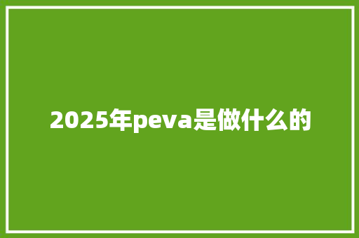 2025年peva是做什么的 承诺书