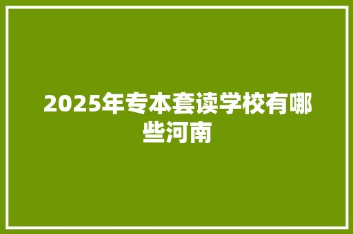 2025年专本套读学校有哪些河南 文秘写作