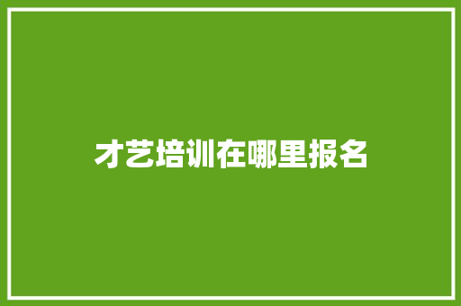 才艺培训在哪里报名 面试技巧