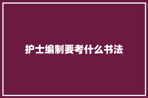 护士编制要考什么书法 社会论文