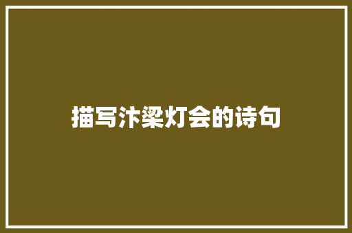 描写汴梁灯会的诗句 论文