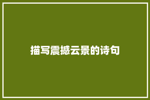 描写震撼云景的诗句 英文简历