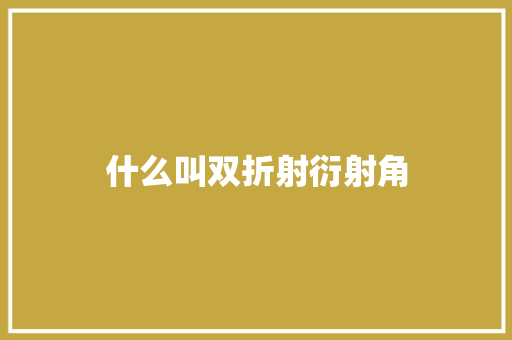 什么叫双折射衍射角 个人简历