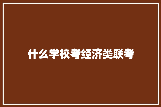什么学校考经济类联考 管理论文