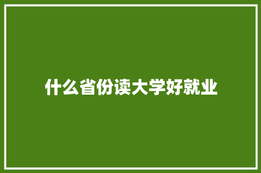 什么省份读大学好就业 简历