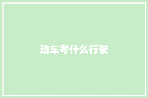 动车考什么行驶 管理论文