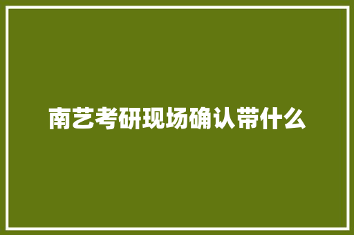 南艺考研现场确认带什么 个人简历