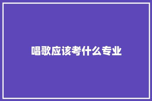 唱歌应该考什么专业 个人写作