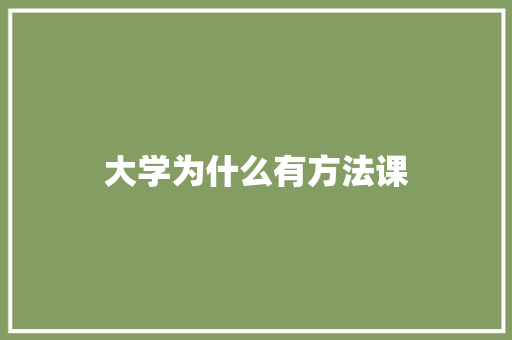 大学为什么有方法课 个人写作