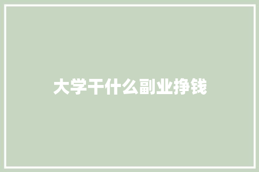 大学干什么副业挣钱 办公写作