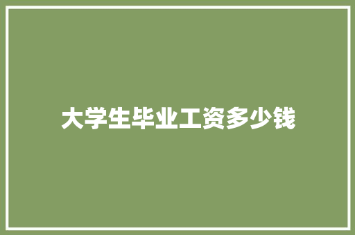 大学生毕业工资多少钱 个人写作
