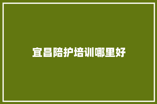 宜昌陪护培训哪里好 简历