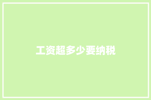 工资超多少要纳税 英文简历