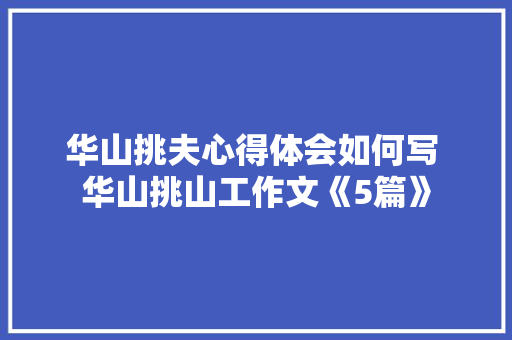 华山挑夫心得体会如何写 华山挑山工作文《5篇》 简历资料