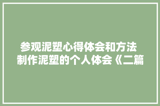 参观泥塑心得体会和方法 制作泥塑的个人体会《二篇》 保证书