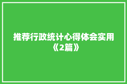 推荐行政统计心得体会实用《2篇》 简历